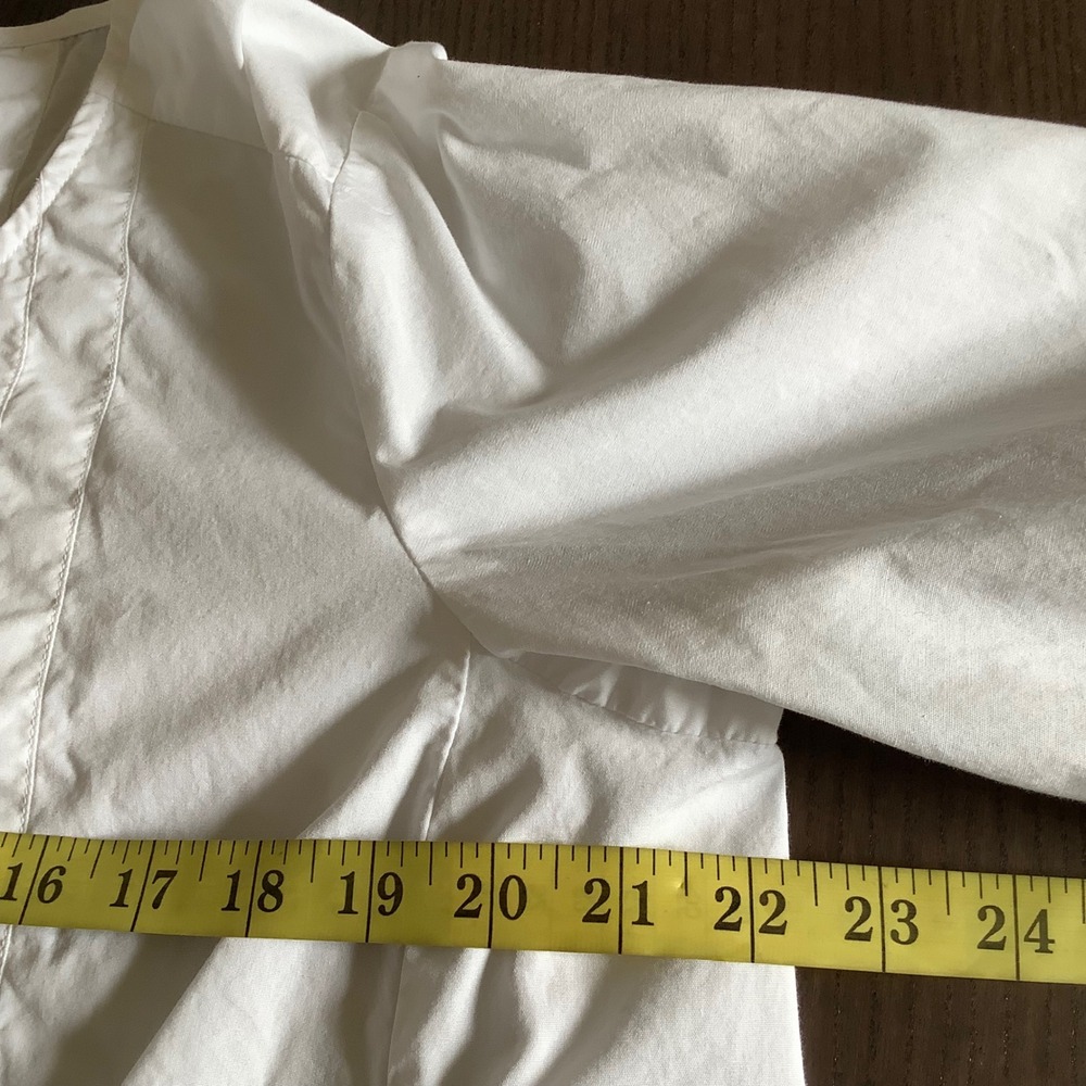J. Jill Womens White 100% Cotton Pintuck Pleated Button Down Tunic Top 1X - Picture 9 of 12